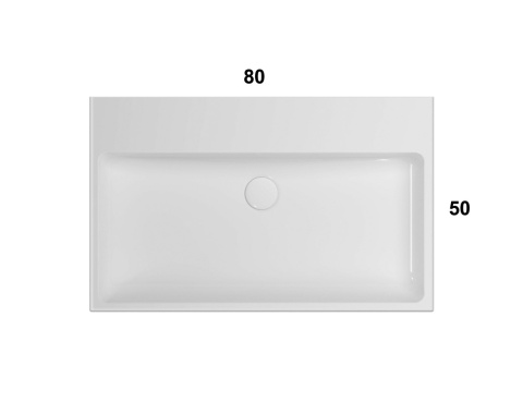 GLOBO umywalka nablatowa lub wisząca 80 × 50 cm - Peperino Grigio
