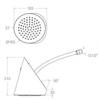 Ramon Soler deszczownica cylindryczna szczotkowane złoto