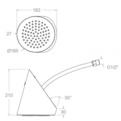 Ramon Soler deszczownica cylindryczna szczotkowane złoto