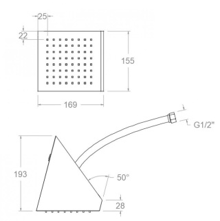 Ramon Soler deszczownica kwadratowa chrom