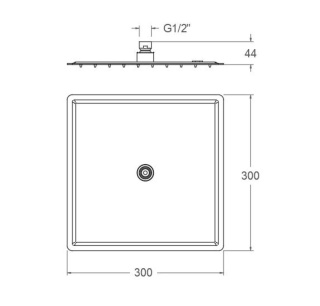 Ramon Soler deszczownica kwadratowa 250x250 mm szczotkowane złoto