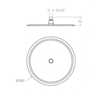 Ramon Soler deszczownica okrągła 300 mm grafit