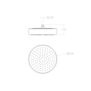 Ramon Soler deszczownica okrągła 312 mm czarny mat