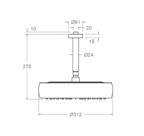 Ramon Soler deszczownica okrągła sufitowa 312 mm czarny mat