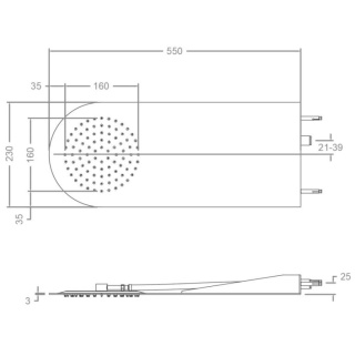 Ramon Soler deszczownica ścienna okrągła szczotkowane złoto