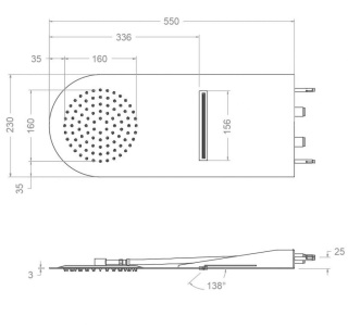 Ramon Soler deszczownica ścienna okrągła WATERFALL chrom