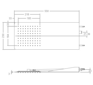 Ramon Soler deszczownica ścienna prostokątna szczotkowane złoto