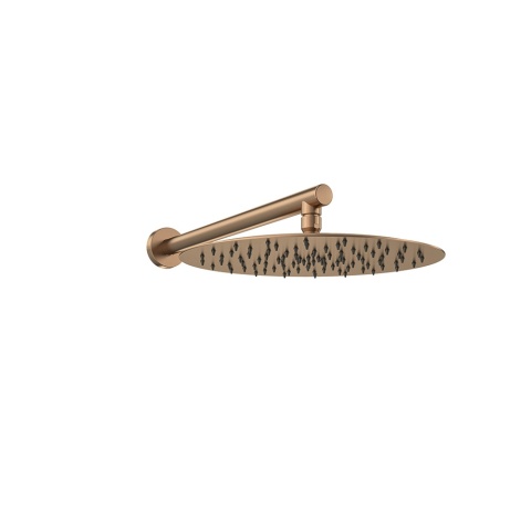 Ramon Soler deszczownica z ramieniem okrągła 300 mm szczotkowana miedź