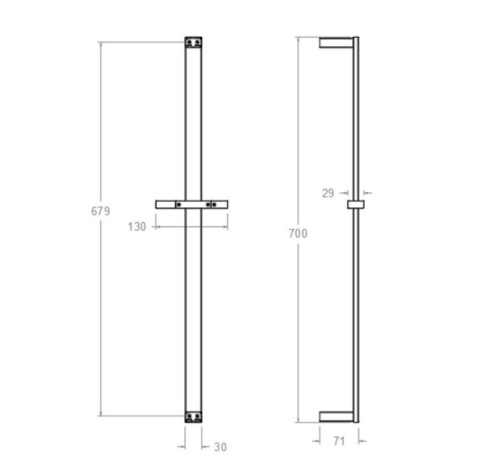 Ramon Soler drążek prysznicowy szczotkowana stal