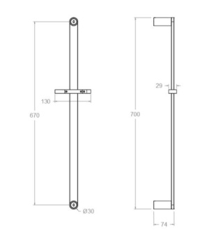 Ramon Soler drążek prysznicowy półokrągły szczotkowane złoto
