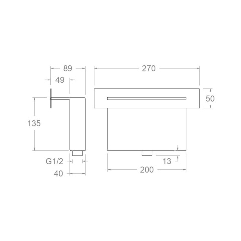 Ramon Soler prysznic ścienny podtynkowy WATERFALL chrom
