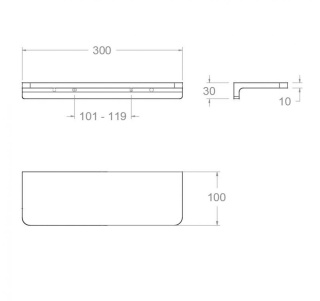 Ramon Soler półka ścienna ERGOS chrom