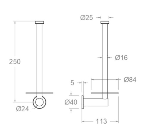 Ramon Soler pionowy uchwyt na papier toaletowy ERGOS szczotkowane miedź
