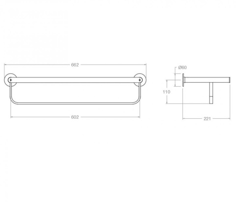 Ramon Soler półka na ręczniki ERGOS czarny mat