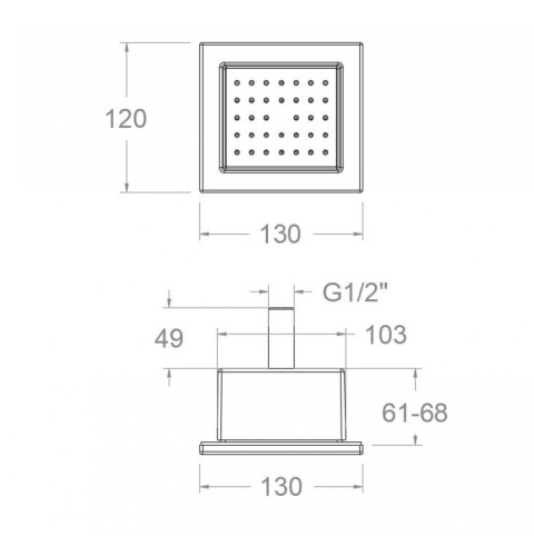 Ramon Soler prysznic boczny kwadratowy czarny mat