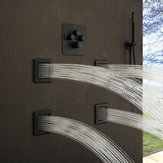 Ramon Soler prysznic boczny kwadratowy czarny mat