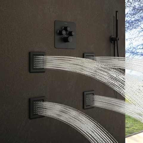 Ramon Soler prysznic boczny kwadratowy czarny mat