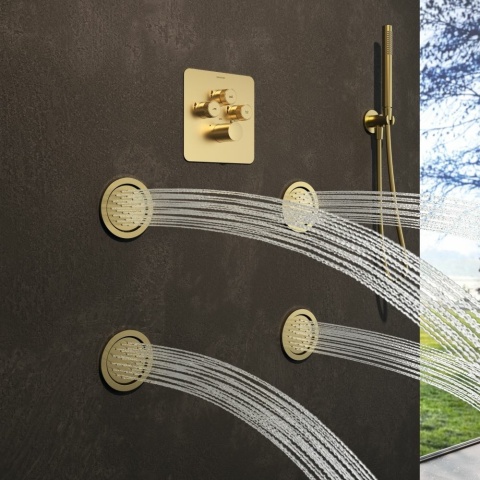 Ramon Soler prysznic boczny okrągły szczotkowane złoto