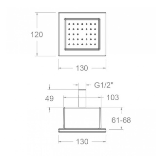 Ramon Soler prysznic boczny kwadratowy chrom