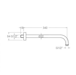 Ramon Soler ramię prysznicowe 350 mm szczotkowana stal