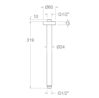 Ramon Soler ramię prysznicowe sufitowe okrągłe 300 mm szczotkowana miedź