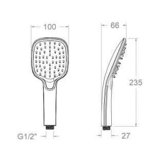 Ramon Soler słuchawka prysznicowa półkwadratowa ABS szczotkowane złoto