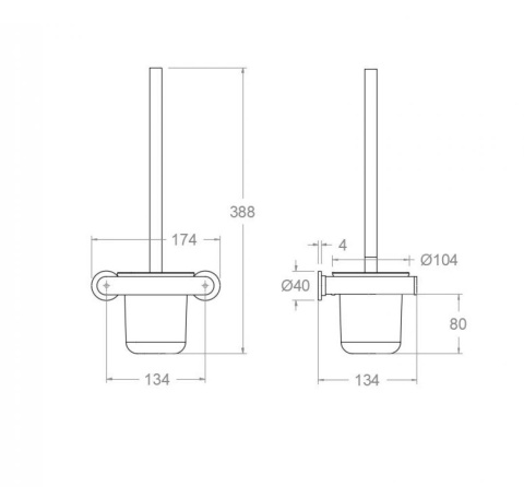 Ramon Soler uchwyt na szczotkę WC ERGOS szczotkowana miedź