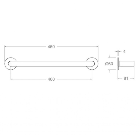 Ramon Soler wieszak na ręcznik 400 mm ERGOS szczotkowana miedź
