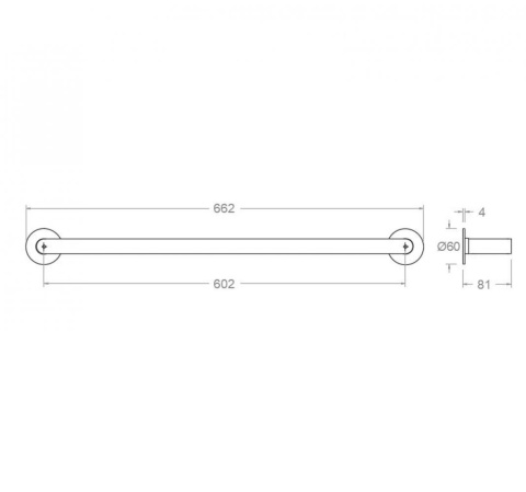 Ramon Soler wieszak na ręczniki 600 mm ERGOS szczotkowane złoto