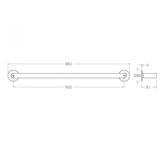 Ramon Soler wieszak na ręczniki 600 mm ERGOS szczotkowana stal