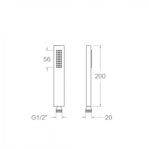 Ramon Soler słuchawka prysznicowa prostokątna chrom