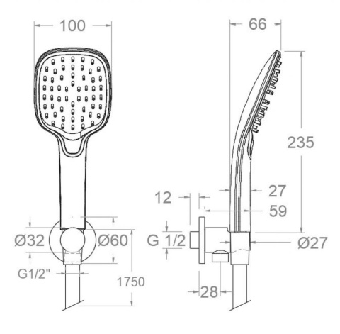 Ramon Soler zestaw prysznicowy z słuchawką czarny mat