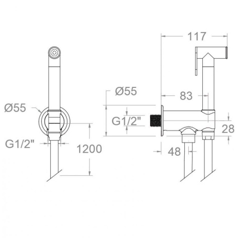 Ramon Soler bateria WC ERGOS szczotkowana miedź
