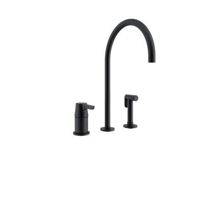 Ramon Soler bateria kuchenna ADAGIO czarny mat - z prysznicem