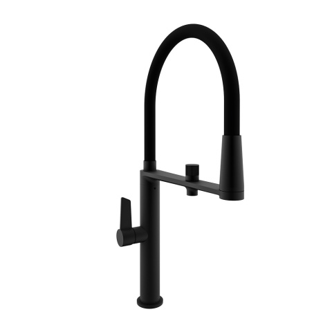 Ramon Soler bateria kuchenna czarny mat z elastyczna wylewką