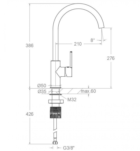 Ramon Soler bateria kuchenna jednouchwytowa szczotkowane złoto