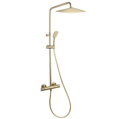 Ramon Soler zestaw prysznicowy termostatyczny teleskopowy szczotkowane złoto
