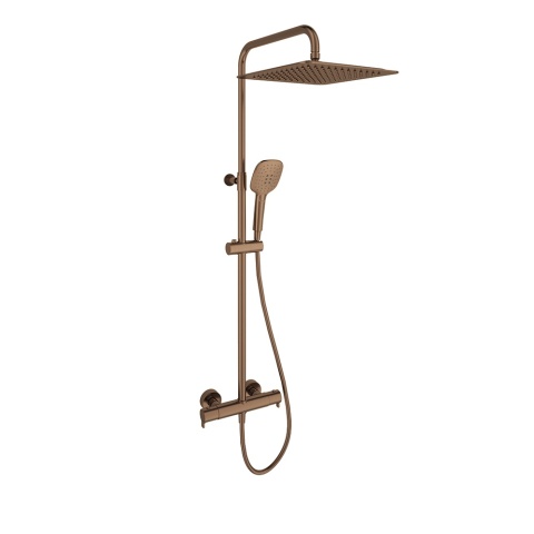 Ramon Soler zestaw prysznicowy termostatyczny teleskopowy szczotkowana miedź