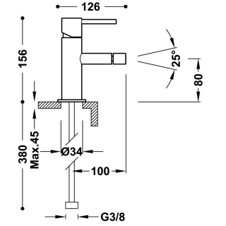 Tres bateria bidetowa STUDY złoto