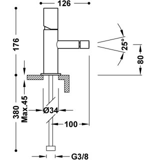 Tres bateria bidetowa STUDY złoto 24k