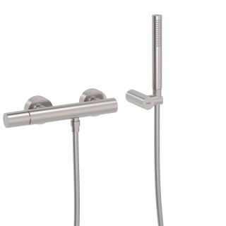 Tres bateria prysznicowa ścienna STUDY stal