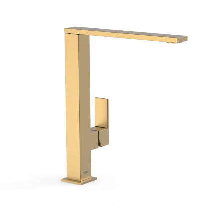 Tres bateria umywalkowa wysoka CUADRO matowe złoto