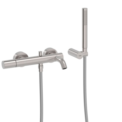 Tres bateria wannowo-prysznicowa ścienna STUDY stal