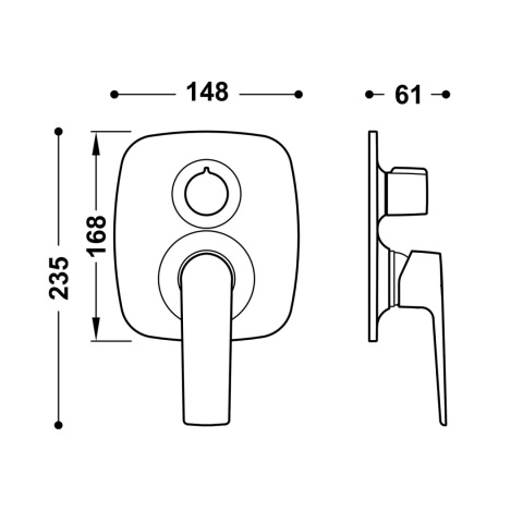 Tres bateria prysznicowa RAPID-BOX czarny mat