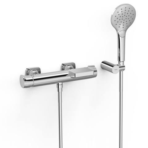 Tres bateria wannowo-prysznicowa ścienna LOFT chrom