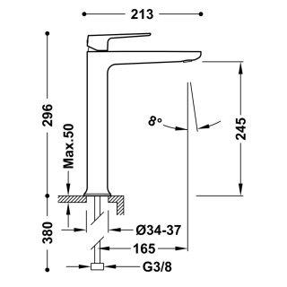 Tres bateria umywalkowa XL LOFT biały mat