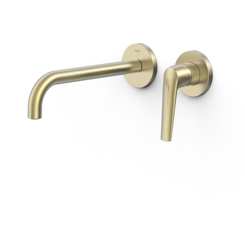 Tres bateria umywalkowa podtynkowa FUJI złoty cava