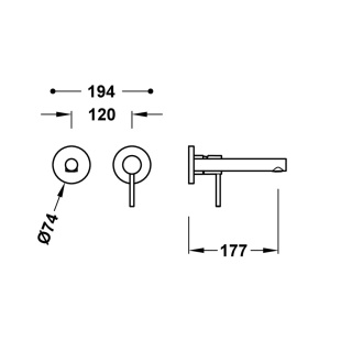Tres bateria umywalkowa podtynkowa MAX chrom