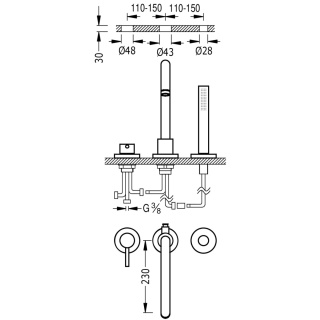 Tres bateria wannowa MAX chrom