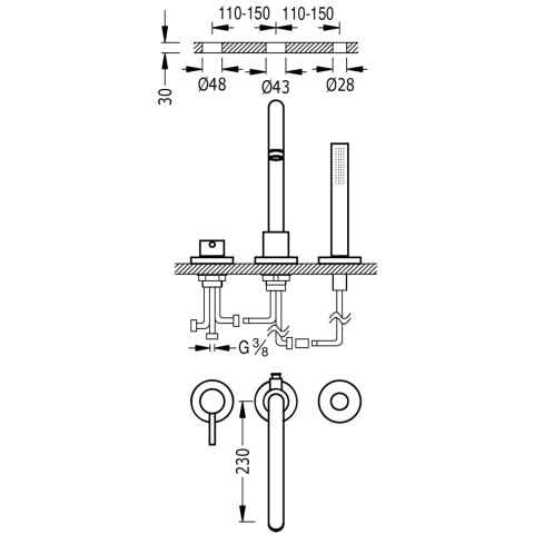 Tres bateria wannowa MAX chrom